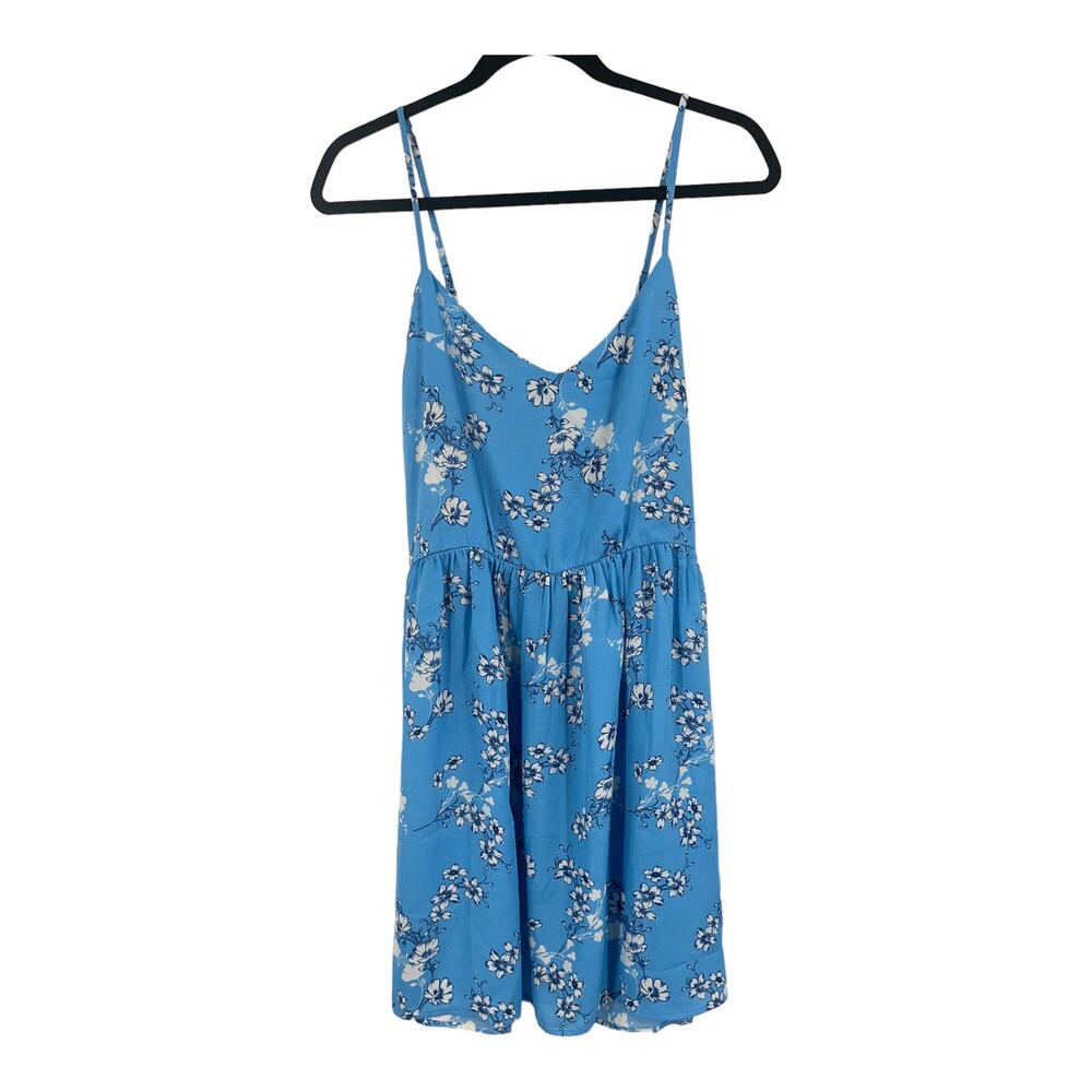 CENY dress sleeveless floral minidress blue Large L